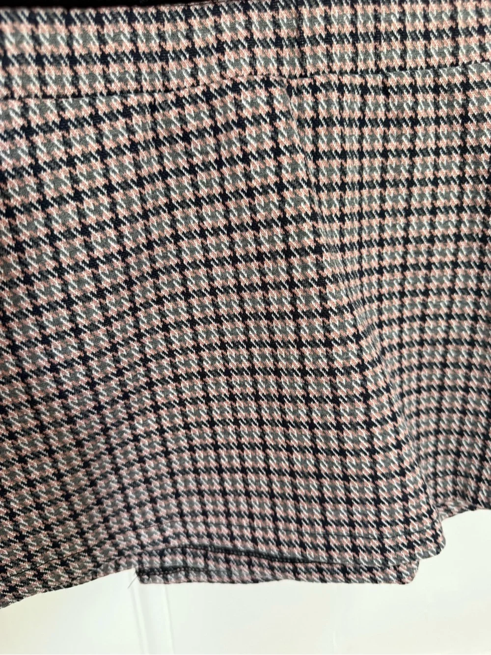 deux par deux Black Top with Pink and Black Houndstooth Mini Skirt